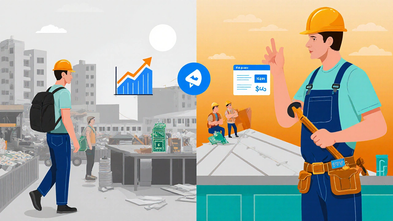 Подорож робітника: від приїзду на ринок до керівництва бригадою на даху.