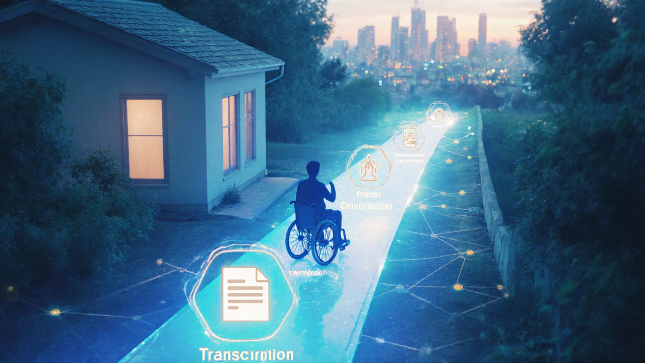 Символічний шлях цифрових вакансій веде від дому до Києва — знак інклюзії.