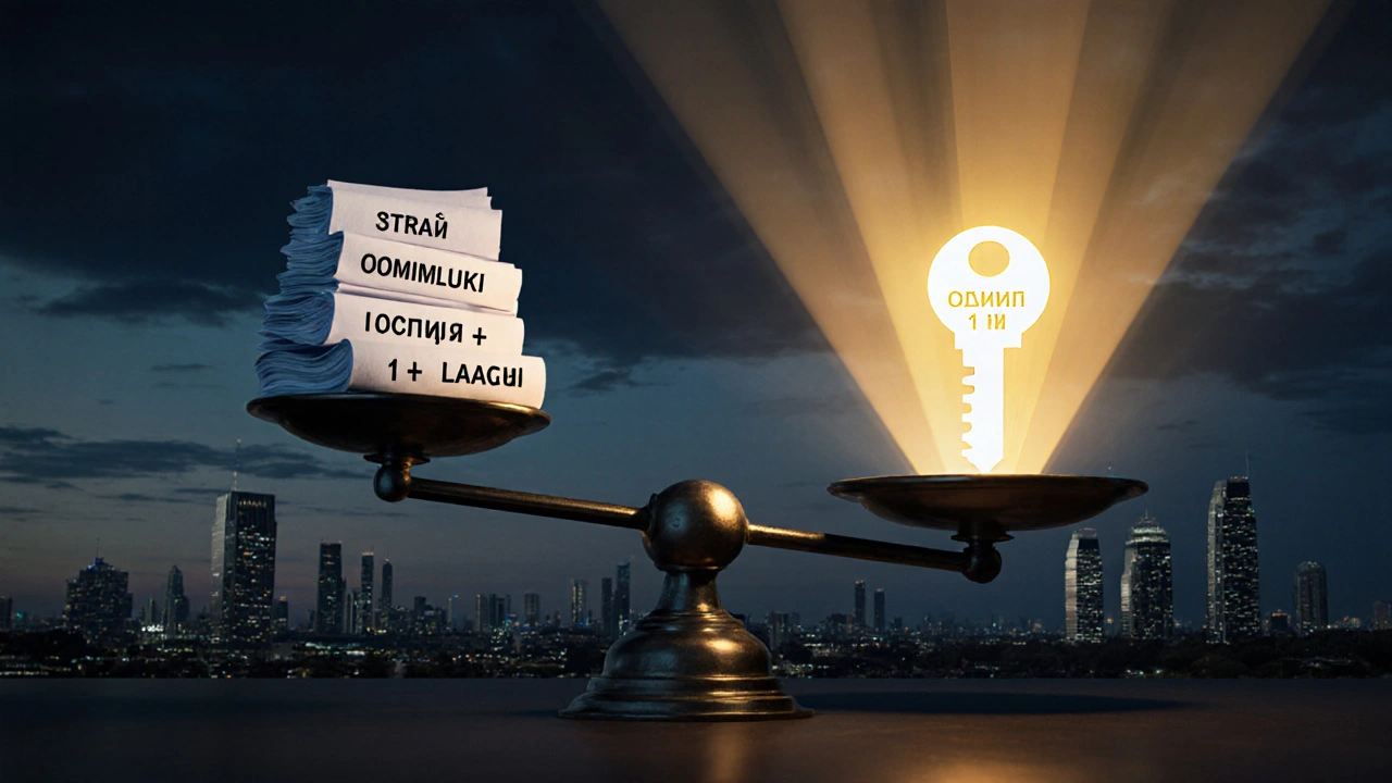 Ваги, що зважують помилки та досвід у бухгалтерії, над панорамою Києва.