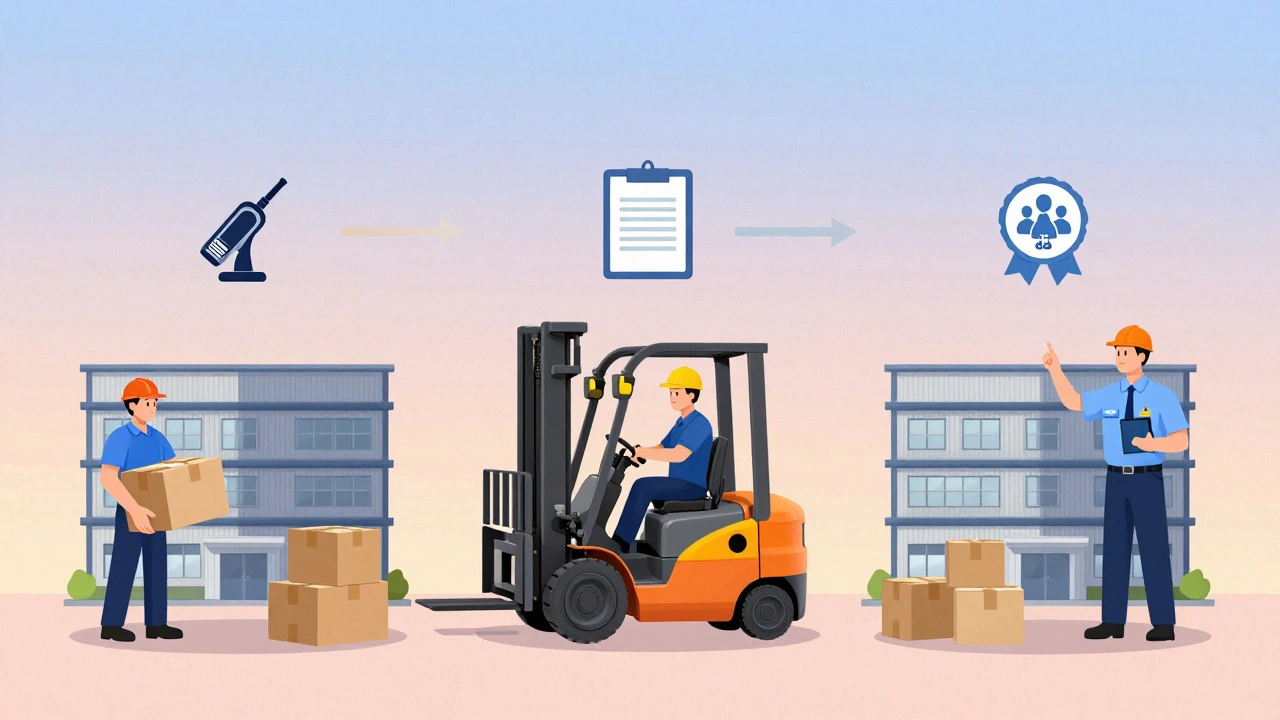 Розвиток кладовщика: від ручного обліку до керівника складу зі сканером, вантажівкою та командою.