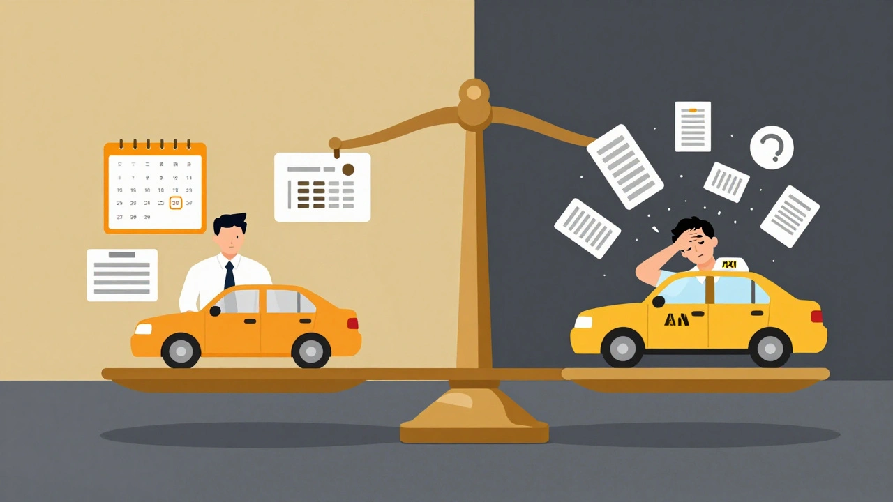 Порівняння стабільної роботи водія в офісі та таксі