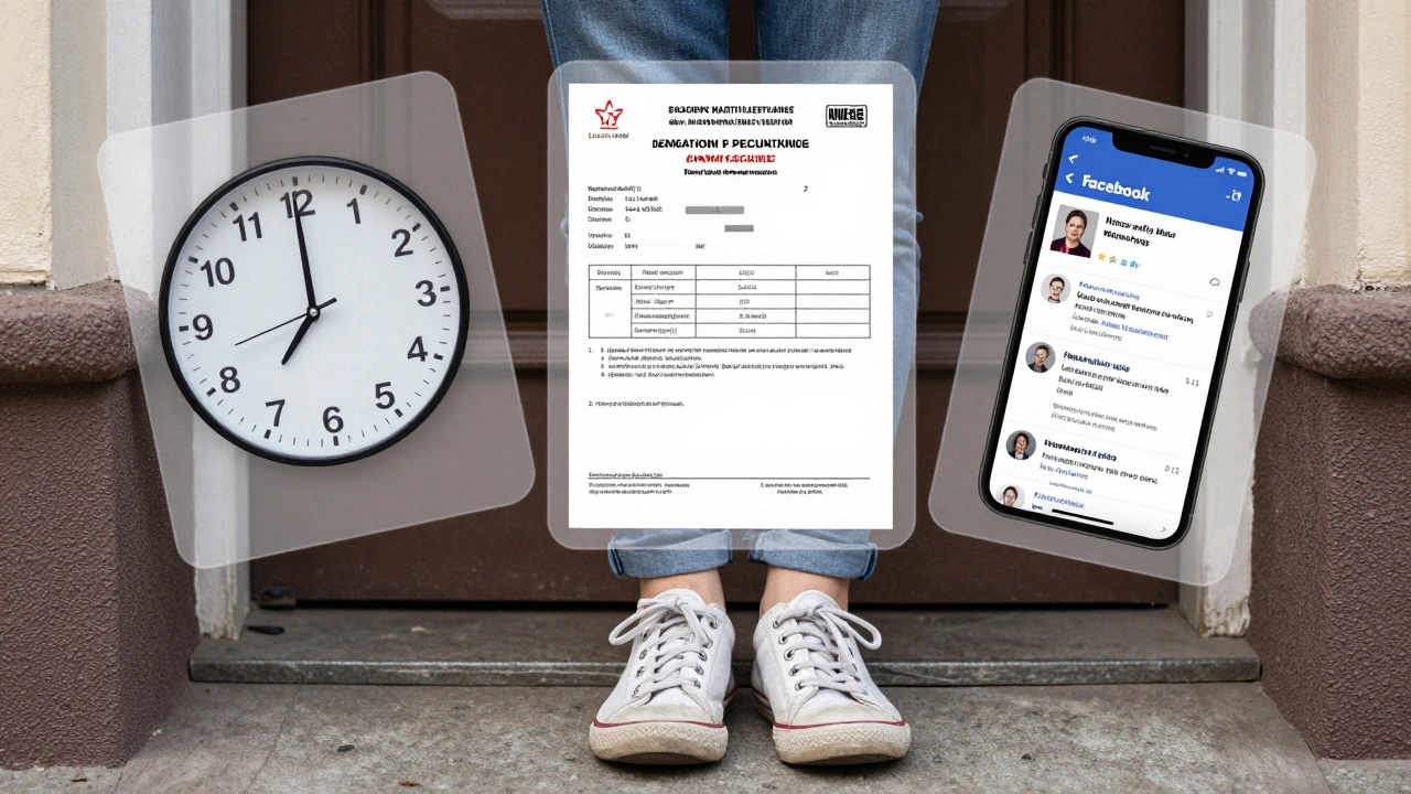 Три символічні елементи — графік роботи, медична книжка та оголошення — над взуттям няні, що символізує початок професії.